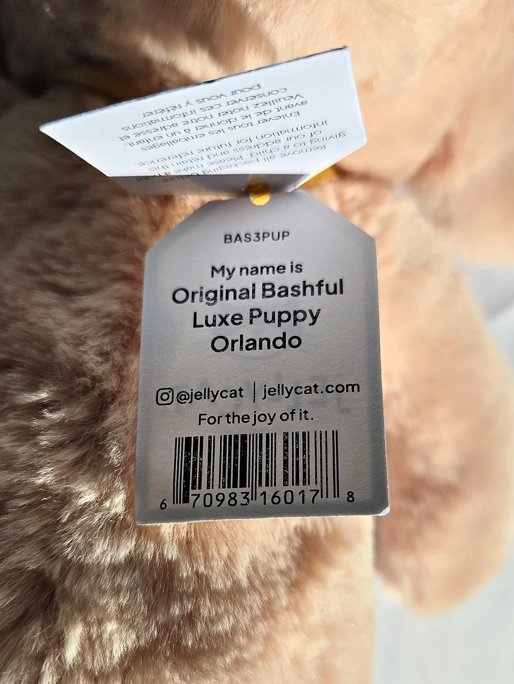 Jellycat Bashful Luxe Puppy Orlando Plush Puppy Pink NWT - Picture 6 of 10